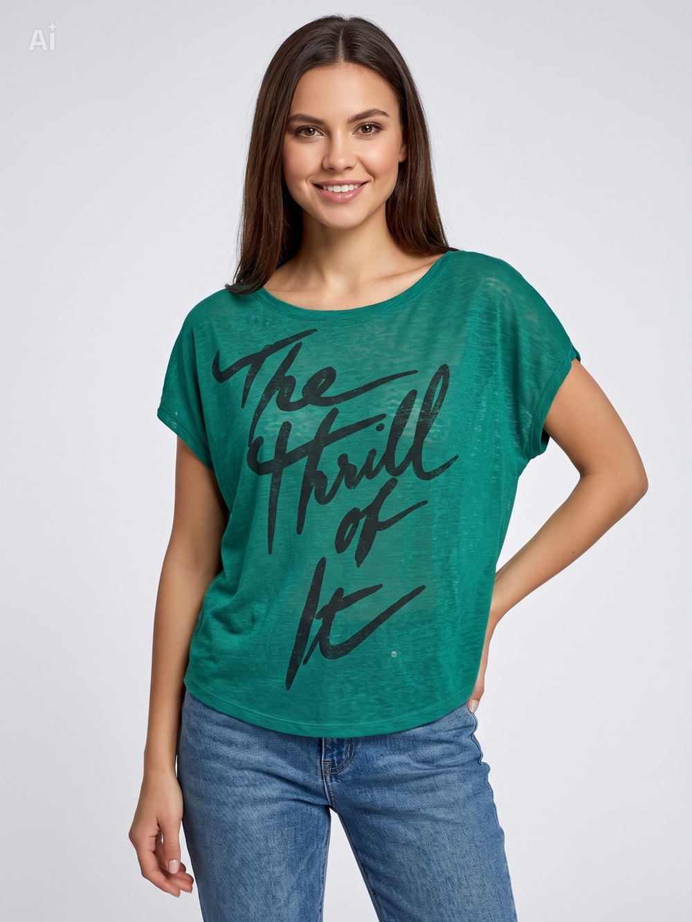 Express Teal Green Short Sleeve Graphic Tee